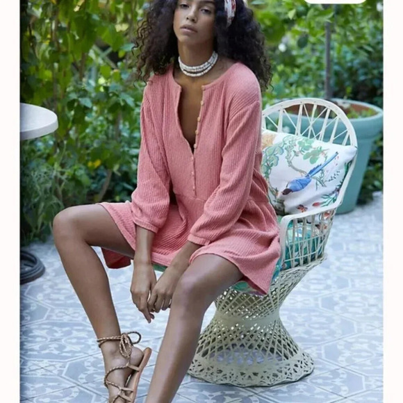 Free People FP Beach Blossom Button Up Shirt Dress Stretch Cotton Size  Small - Picture 5 of 11